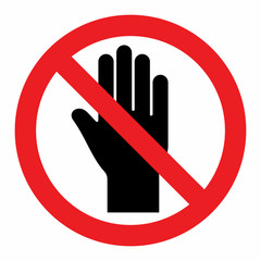 Do not touch. Vector icon, sign.