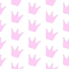 Simple Crown Vector Seamless Pattern hand drawn for wrapping background and poster