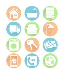 Real estate flat color icons. Vector illustration