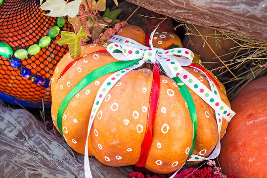 Autumn  composition with pumpkinspkin 