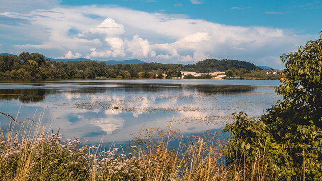 Beautiful view at the Hackerweiher - Plattling -Bavaria - Germany