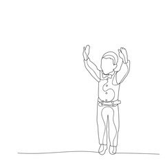 vector isolated sketch boy rejoices