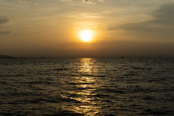 Fototapeta premium Sunrise at the beach in evening.