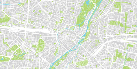 Urban vector city map of Munich, Germany - obrazy, fototapety, plakaty