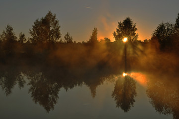 sunrise over the lake