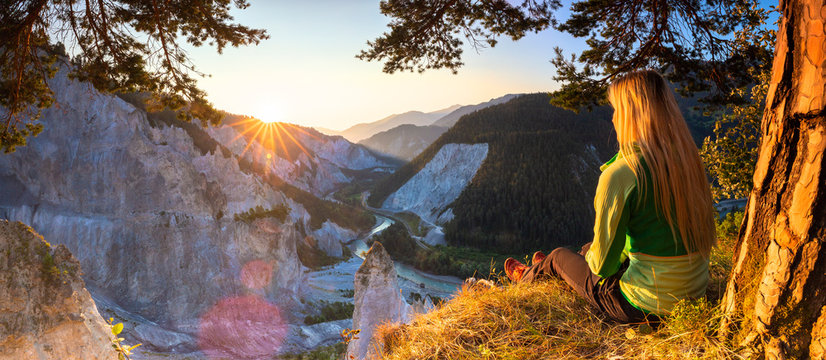 Rhine Gorge (Ruinaulta), Flims, District of Imboden, Canton of Grisons (Graubunden)