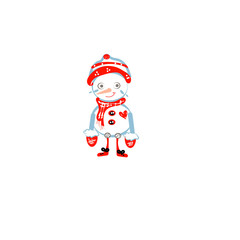 Cute Snowman and inscription Let it snow. Vecrtor Illustration can be used for kids t-shirt print, christmas card etc.