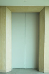 Elevator doors inside the apartment building