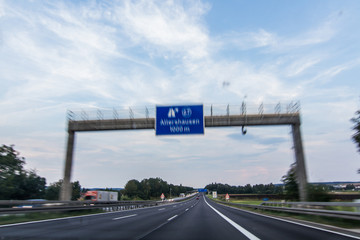 Blured highway in city on high speed