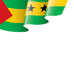 Sao Tome and Principe flag, vector illustration on a white background