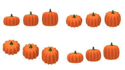 Pumpkins 3d rendering