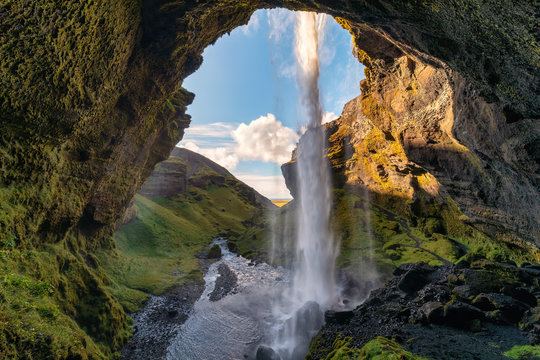 Behind Kvernufoss, Iceland