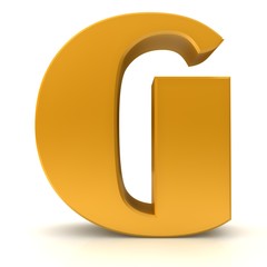 letter G gold 3d rendering