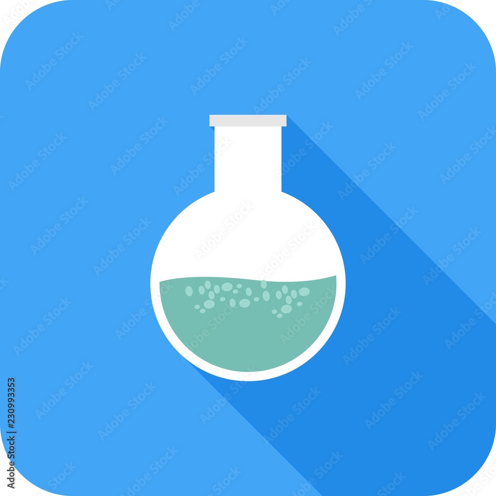 Poster flask flat multi color long shadow icon