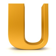 letter U gold 3d rendering © Anja