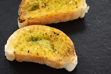 garlic bread with cream cheese and butter for breakfast

