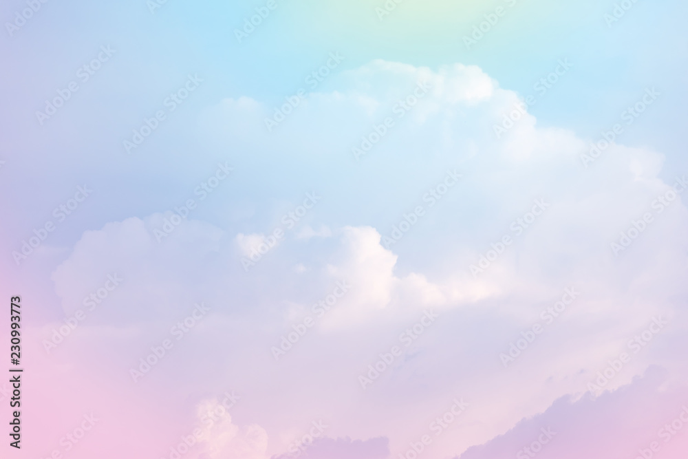 Canvas Prints sun and cloud background with a pastel colored