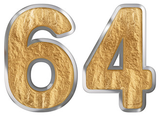 Numeral 64, sixty four, isolated on white background, 3d render