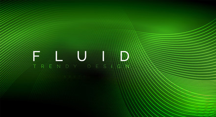 Digital flowing wave particles abstract background