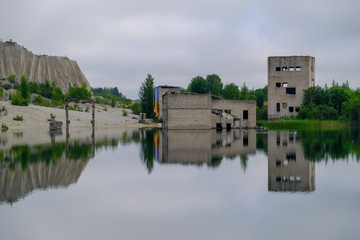Fototapeta na wymiar Rummu lake abandoned prison in Estonia