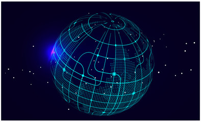 Artificial intelligence and future technology background, internet connection, science and technology background