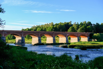 Fototapeta premium Kuldiga bridge in Latvia