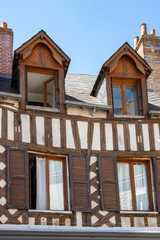 Beaugency. Maisons à colombage dans le centre historique. Loiret. Centre-Val de Loire