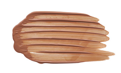 Light beige makeup smear of creamy foundation