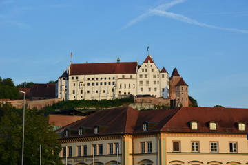 Fototapeta premium View in the city of LANDSHUT , Bavaria, region Franconia, Germany 