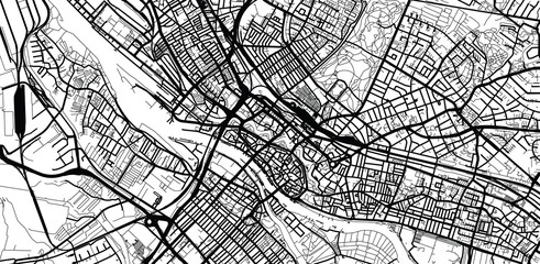 Urban vector city map of Bremen, Germany - obrazy, fototapety, plakaty