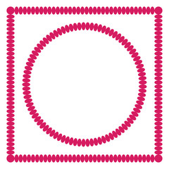 Set of decorative square frame and round frame. EPS10