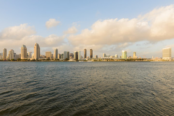 View of the San Diego, California skyline as seen from Coronado Island.