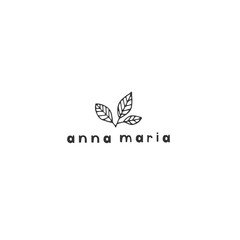 Vector hand drawn floral logo template in minimal style.
