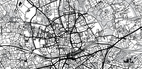 Urban vector city map of Essen, Germany