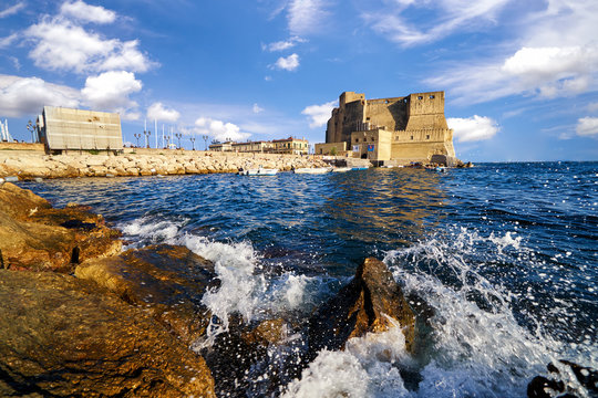 Castle Dell Ovo Or Castel Dellovo Famous Historical Landmark In Naple Italy Campania