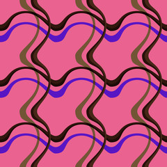 Seamless pattern background with multi-colored wavy lines.
