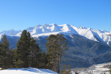 mountains in winter