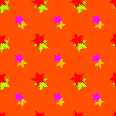 Seamless background pattern with colored diverse stars.