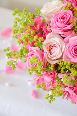 floral arrangement for interior decoration, table setting for a wedding or to create a home cosiness. use as background