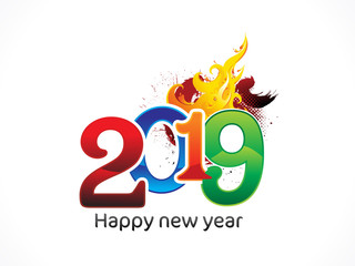 abstract artistic creative new year text