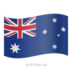 Australia waving flag vector icon. Vector illustration isolated on white.