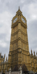Fototapeta na wymiar Big Ben in London on a cloudy day in the United Kingdom