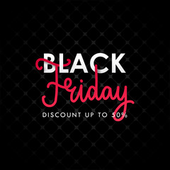 Black friday discount banner. Vector advertising design template