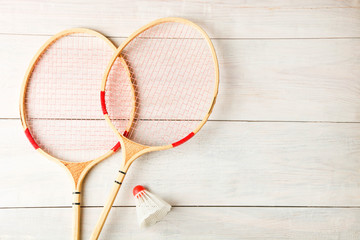 Badminton rackets and shuttlecock