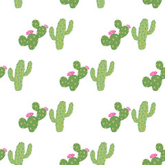 White and green cacti diagonal geometrical vector seamless pattern background. Cute design for wedding, baby shower, birthday parties. Perfect for fabric, wallpaper, gift wrapping paper. 