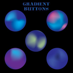 Abstract-Gradient Mesh Multicolored Circle Buttons