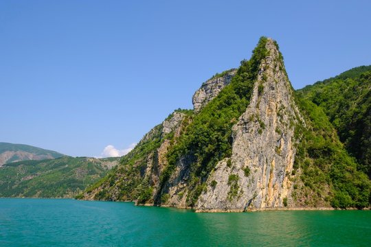 Koman Reservoir, Liqeni i Komanit, Drin River, Qark Shkodra, Albania, Europe
