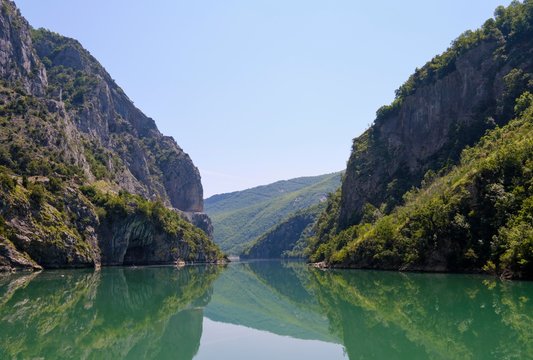 Koman Reservoir, Liqeni i Komanit, Drin River, Qark Shkodra, Albania, Europe