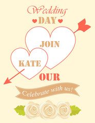Wedding Day Invitation Sample Vector Illustration