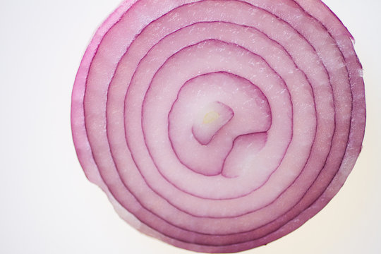 red onion on the white background